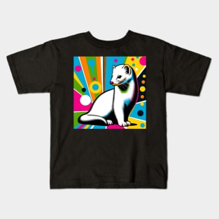 Pop Art Ermine - Sleek Winter Wildlife Kids T-Shirt